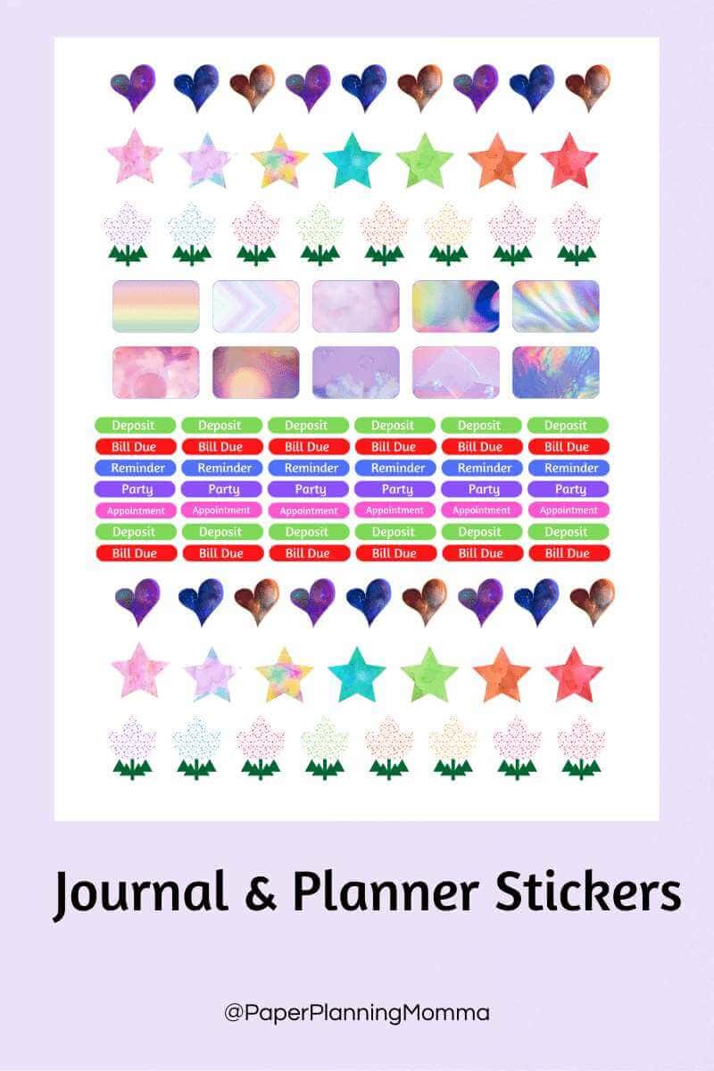 Free journal and planner stickers.